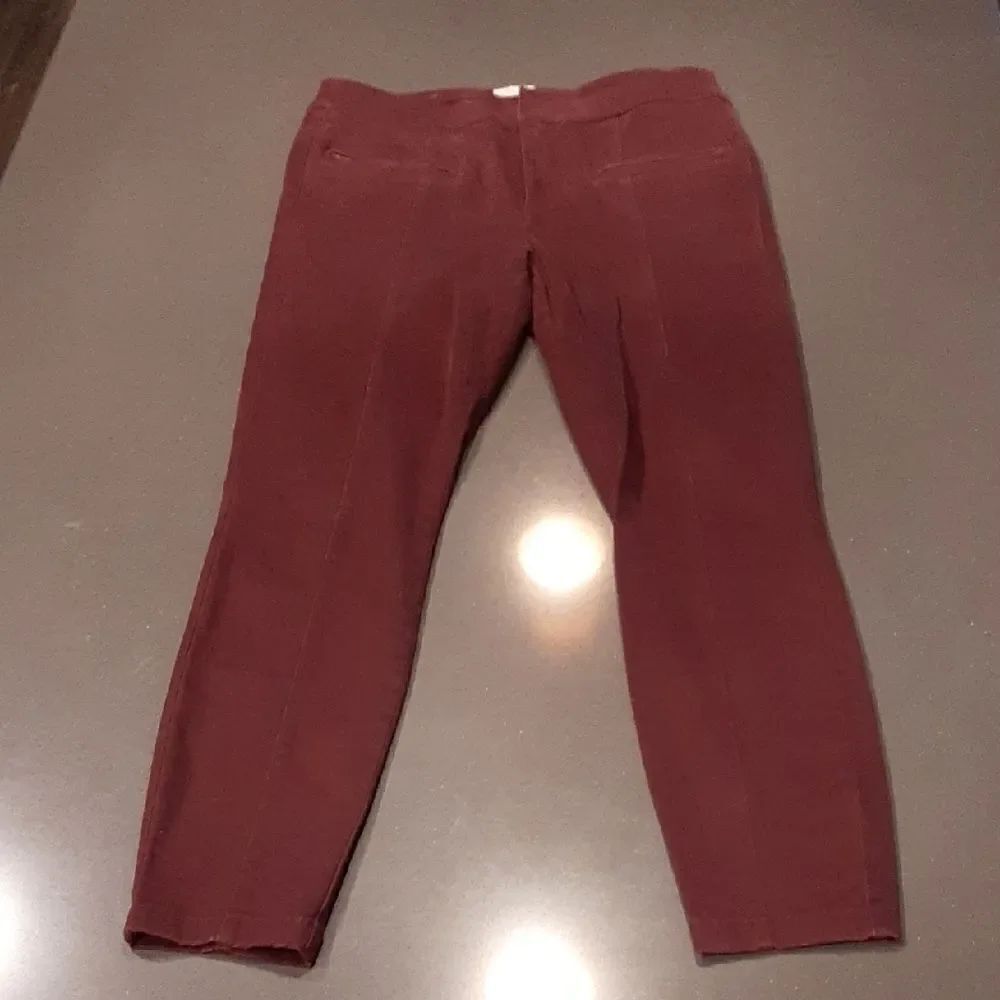 LOFT Burgundy Modern Skinny Ankle Pants